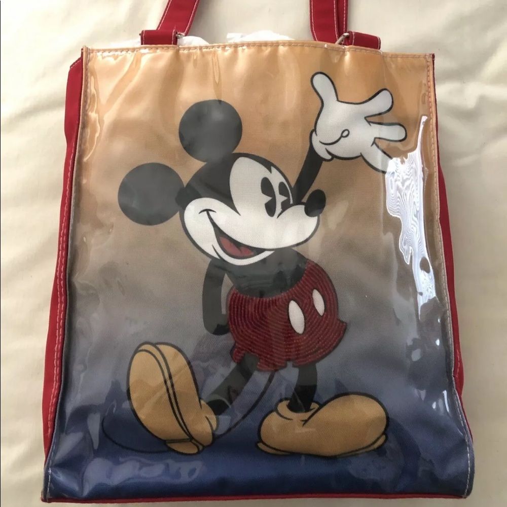 Disney Mickey Mouse Red Beaded Tote Bag Purse